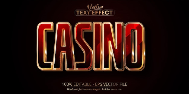 Casino text effect, editable shiny gold text style