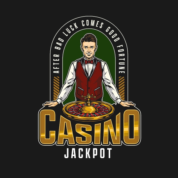 casino vintage colorful badge