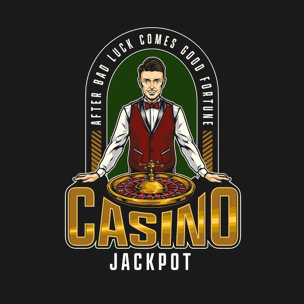 Distintivo colorato vintage del casinò