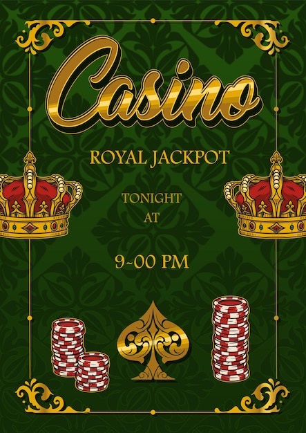 Vector casino vintage colorful poster