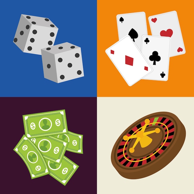 Vector casinoconcept met het pictogramontwerp van het lasvegaspunt