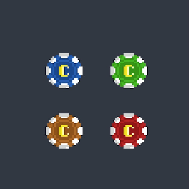 casinotoken in pixelkunststijl