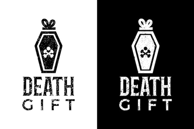 Вектор Шкатулка подарочные подарки для мертвых счастливый дизайн логотипа вечеринки на хэллоуин