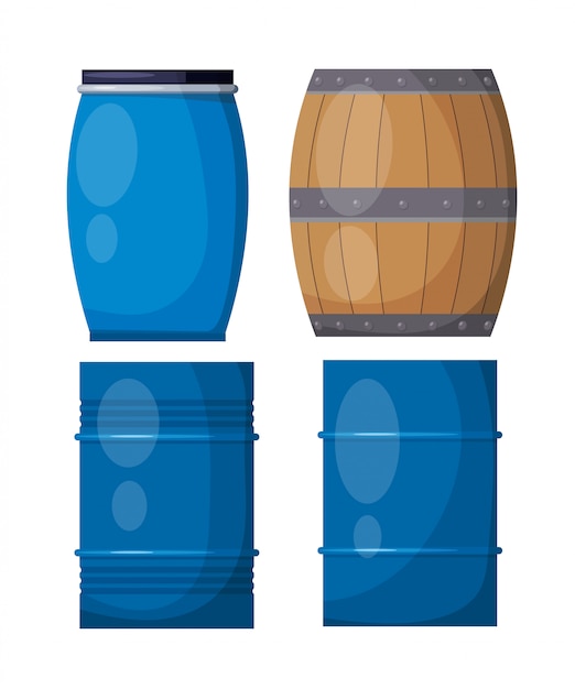 casks on a white background