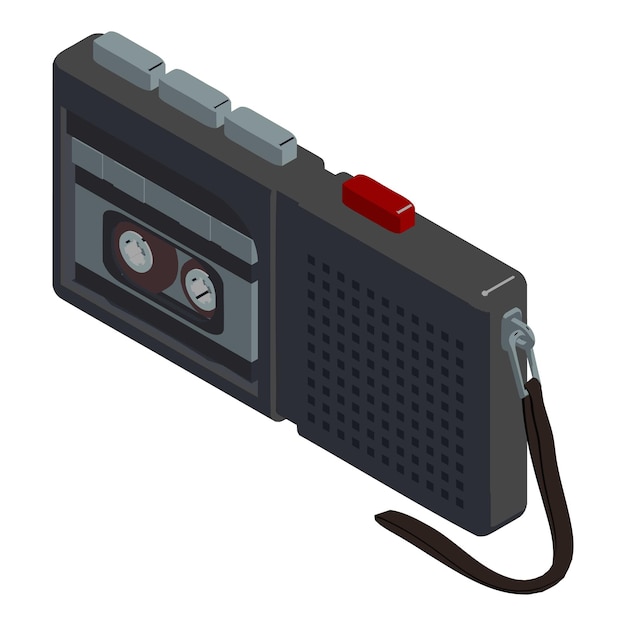 Cassette dictafoon pictogram Isometrisch van cassette dictafoon vector pictogram voor webdesign geïsoleerd op een witte achtergrond