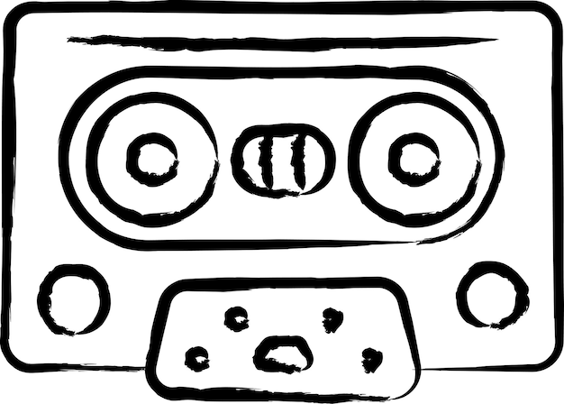 Vector cassette hand drawn vector illustration