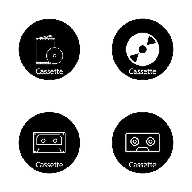 дизайн логотипа векторной иллюстрации шаблона иконки кассеты
