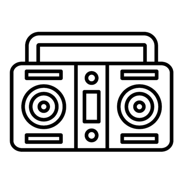 Cassette Player Line Illustration