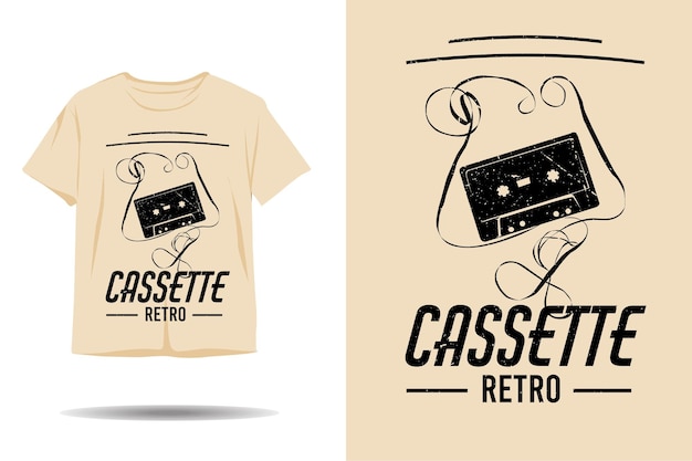 Cassette retro silhouette tshirt design