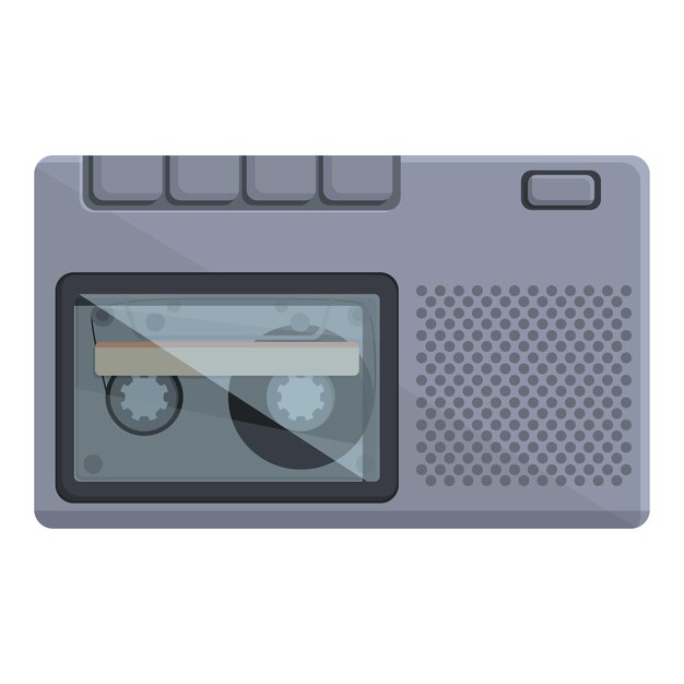 Vector cassette tape icon cartoon vector retro old radio device