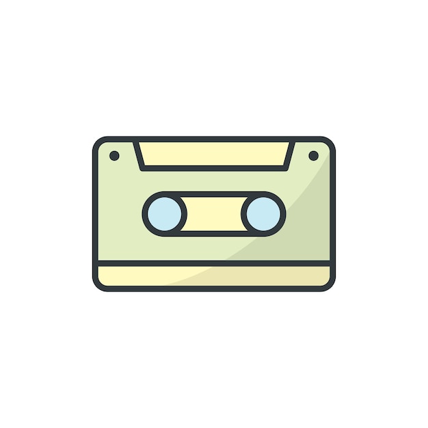 Cassette tape icon vector ontwerp sjablonen geïsoleerd op witte achtergrond