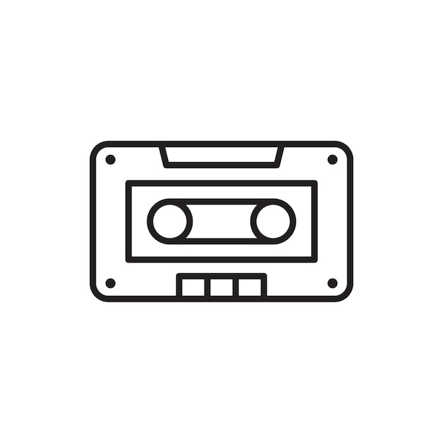 Cassette tape icon vector ontwerp sjablonen geïsoleerd op witte achtergrond