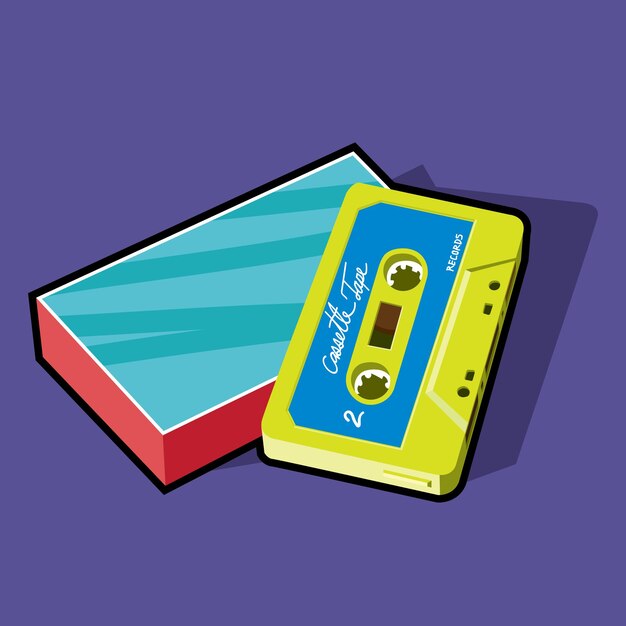 Vector cassette tape pop art