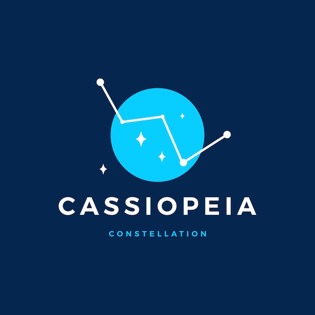 Cassiopeia Star Constellation The queen Logo Vector Icon Illustration