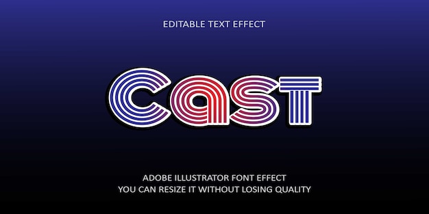 Cast Vector Editable Text Effect Font