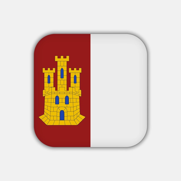 CastillaLa Mancha flag autonomous community of Spain Vector illustration