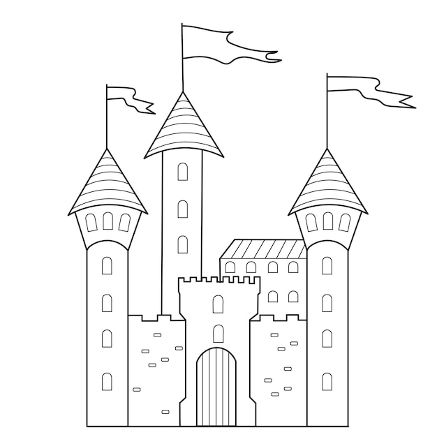 Castle childrens coloring book vector