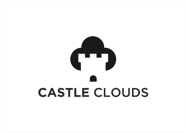 castle cloud logo design vector illustration