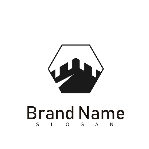 Castle fortress logo design building symbol logo