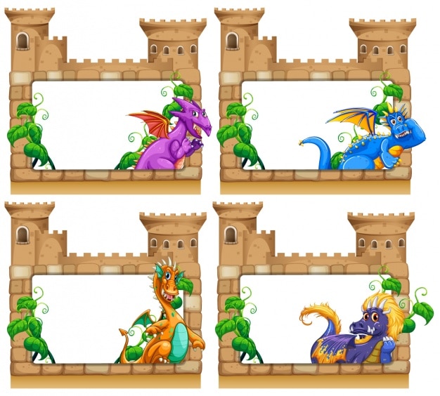 Vector castle frames collection