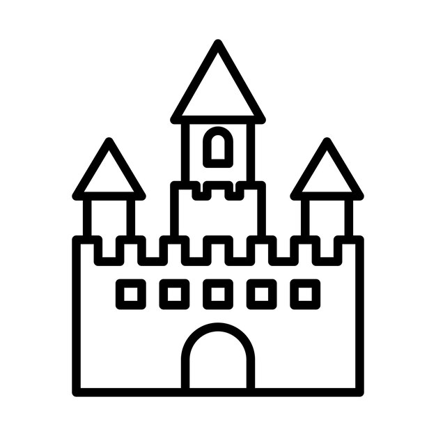 castle icon in line style