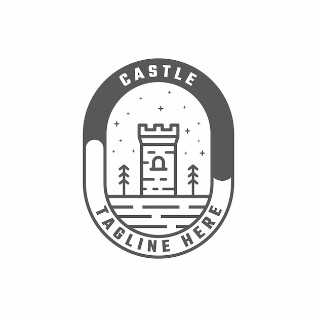 Castle line art logo