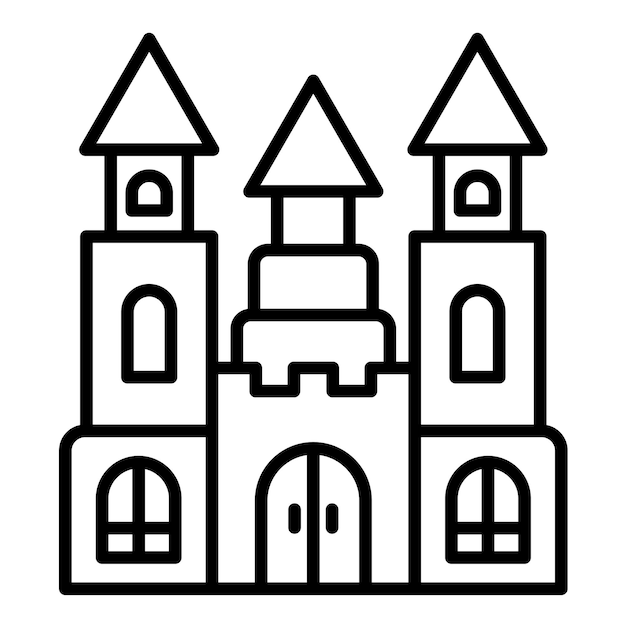 Vector castle line illustration