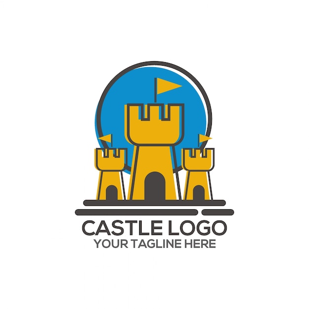 Vettore castello logo concetto vettoriale