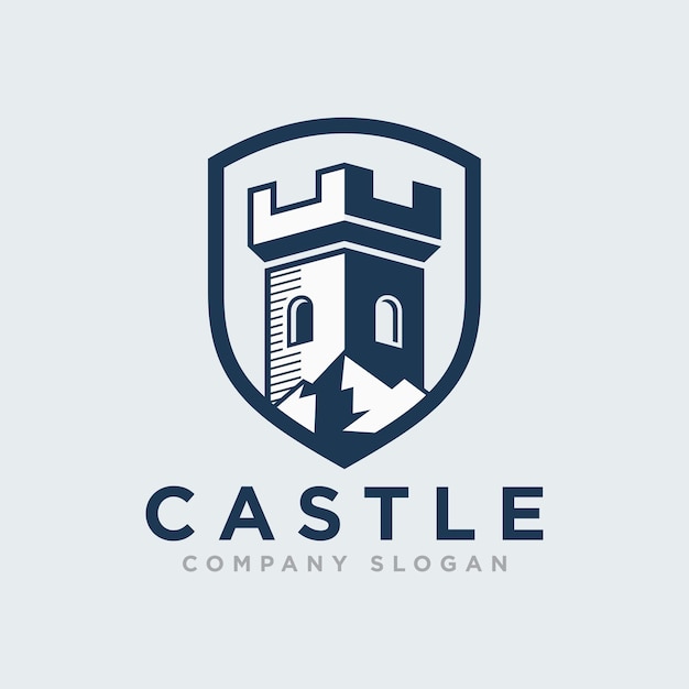 Castle Logo Design Vector Template