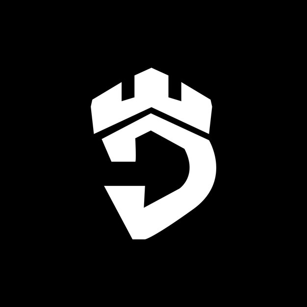 Замок Логотип Элегантный Роскошь Простой Дизайн Королевский Замок Вектор Щит Темплет Иллюстрация Значок