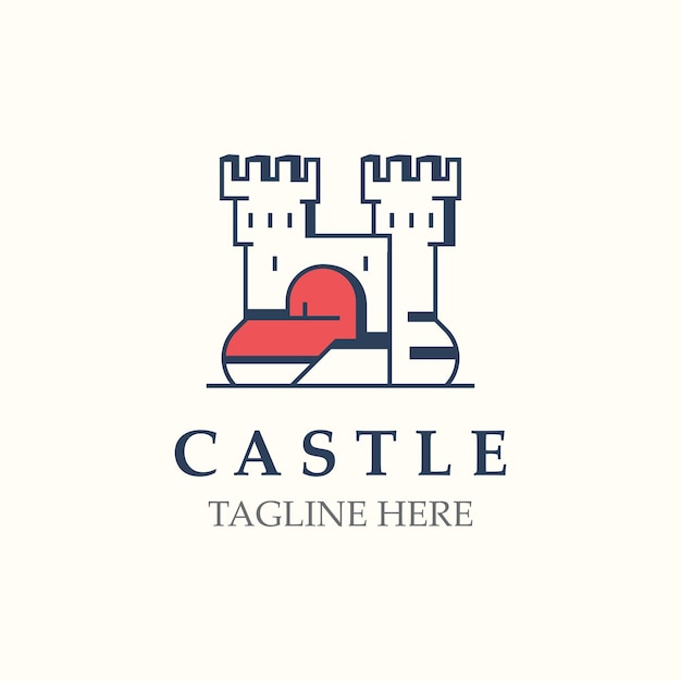 Castle logo graphic template design Ancient castle vintage vector