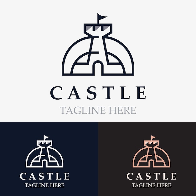 Castle logo graphic template design Ancient castle vintage vector