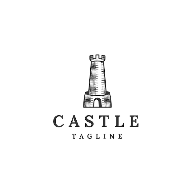 城のロゴアイコンデザインテンプレートフラットベクトル
