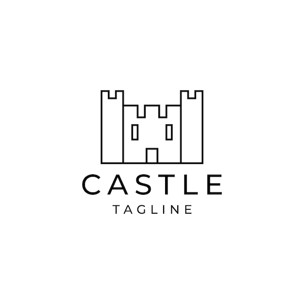 Vettore modello di progettazione dell'icona del logo del castello