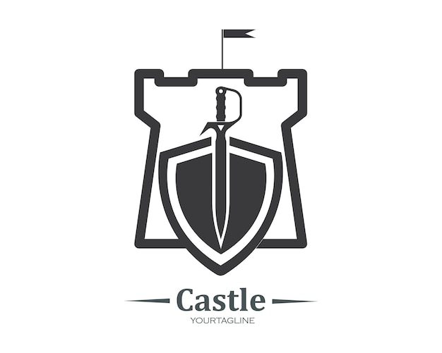 Castle logo icon vector illustration design template