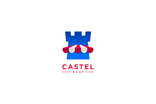 castle logo or store logo with a shop logo