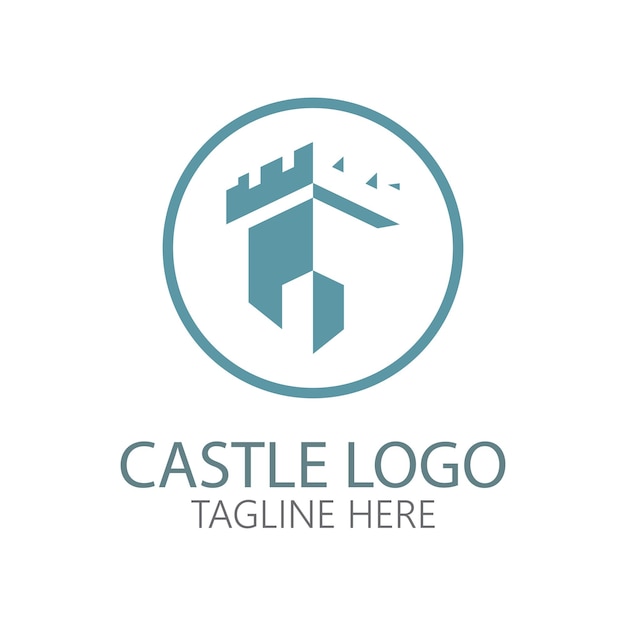 Modello di progettazione dell'illustrazione di vettore del simbolo del logo del castello