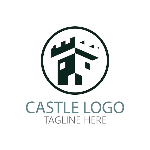 Modello di progettazione dell'illustrazione di vettore del simbolo del logo del castello