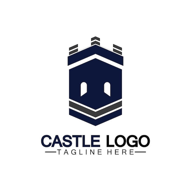Modello di progettazione dell'illustrazione di vettore del simbolo del logo del castello