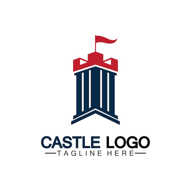 Vettore modello di progettazione dell'illustrazione di vettore del simbolo del logo del castello