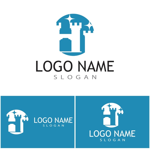 Castle logo template vector symbol icon design