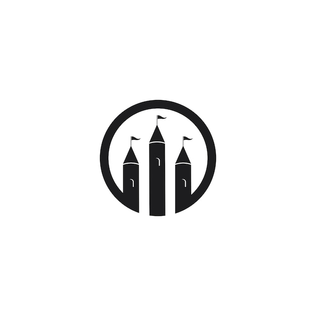 Иллюстрация векторной иконки логотипа замка