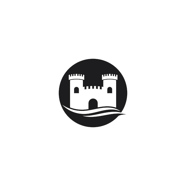 Castle logo vector icon illustration