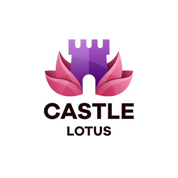 Castle lotus logo vector template