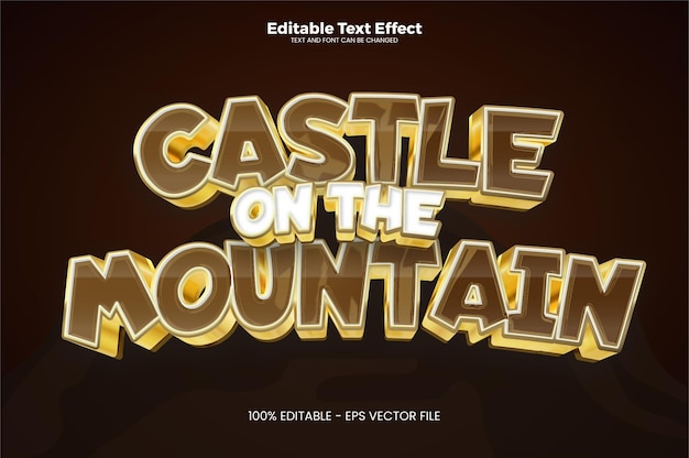 Castle on the mountain editable text effect in modern trend