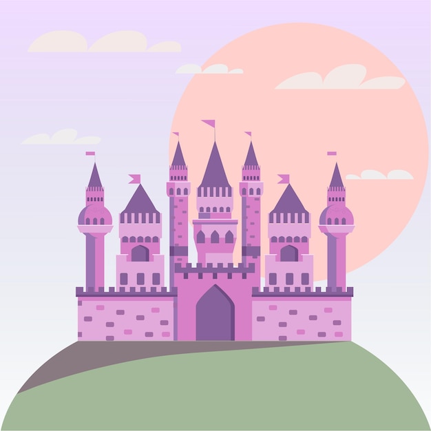 Vettore castle_palace in colore rosa lilac