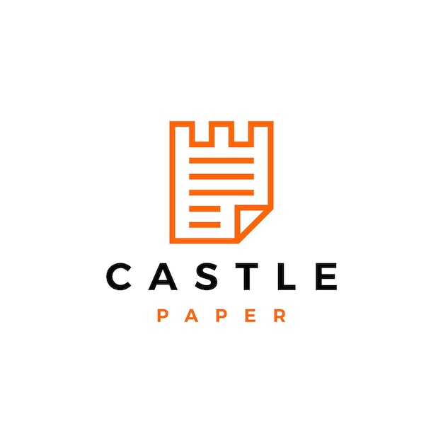 Замок бумаги логотип вектор значок иллюстрации