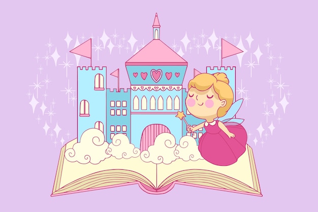 Castle and princess for fairytale concept