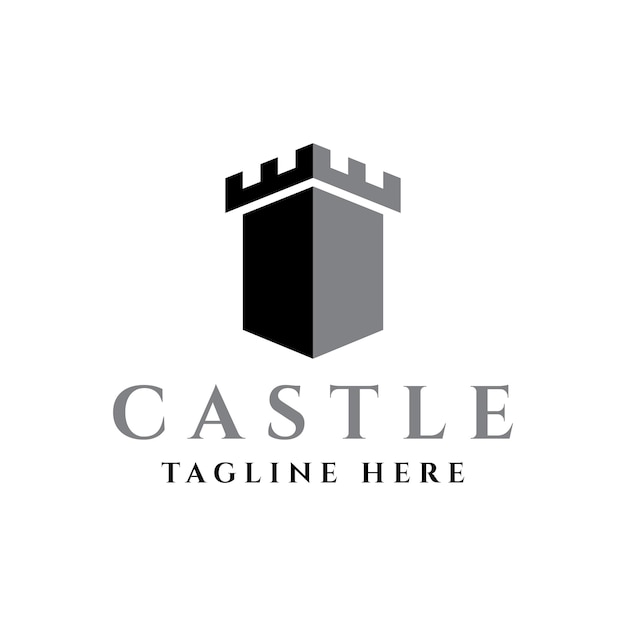 Vettore disegno del logo della silhouette del castello