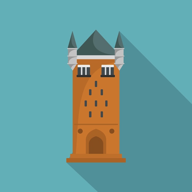 Vector castle tower icon flat illustration of castle tower vector icon for web